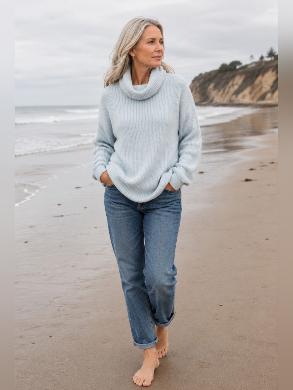 Halogen Oversized Drop Shoulder Ribbed Knit Turtleneck Sweater Women's XS NWT